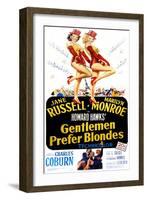 Gentlemen Prefer Blondes, Jane Russell, Marilyn Monroe, 1953-null-Framed Art Print