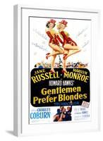 Gentlemen Prefer Blondes, Jane Russell, Marilyn Monroe, 1953-null-Framed Art Print