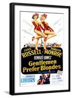 Gentlemen Prefer Blondes, Jane Russell, Marilyn Monroe, 1953-null-Framed Art Print