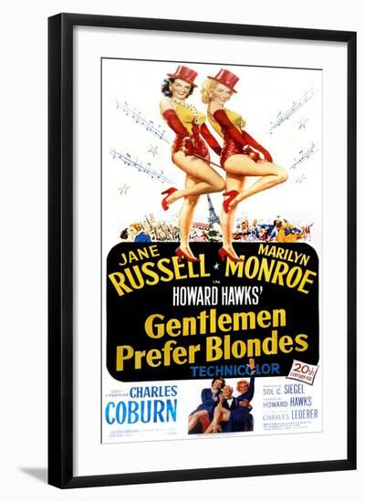 Gentlemen Prefer Blondes, Jane Russell, Marilyn Monroe, 1953-null-Framed Art Print