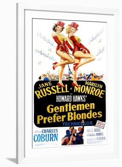 Gentlemen Prefer Blondes, Jane Russell, Marilyn Monroe, 1953-null-Framed Art Print