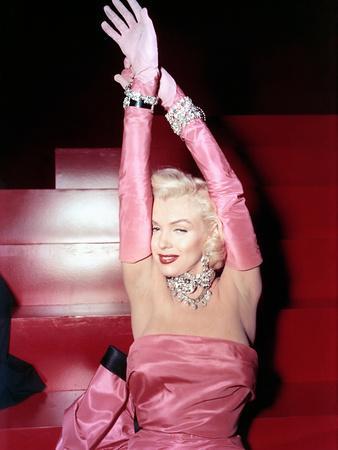 open lace back dress Marilyn Monroe 8Inch x 10Inch Photo Some Like It Hot The Seven Year Itch Gentlemen  Prefer Blondes Twirling Hair in Red Halter Dress Black Background kn at  Amazon's Entertainment Collectibles Store