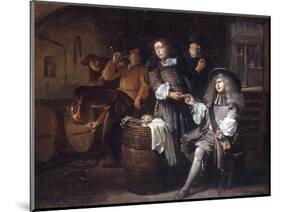 Gentlemen Tasting Wine in a Cellar-Egbert Van Heemskerck-Mounted Giclee Print