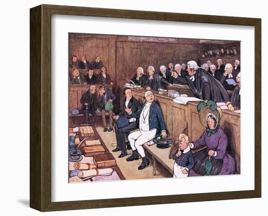 "Gentlemen, What Does This Mean? Chops and Tomato Sauce, Yours Pickwick!"-Cecil Aldin-Framed Giclee Print