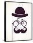 Gentlemen With Bicycle Eyeglass - Vintage Style Poster-Marish-Framed Stretched Canvas