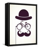Gentlemen With Bicycle Eyeglass - Vintage Style Poster-Marish-Framed Stretched Canvas