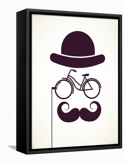 Gentlemen With Bicycle Eyeglass - Vintage Style Poster-Marish-Framed Stretched Canvas