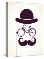 Gentlemen With Bicycle Eyeglass - Vintage Style Poster-Marish-Stretched Canvas