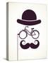 Gentlemen With Bicycle Eyeglass - Vintage Style Poster-Marish-Stretched Canvas