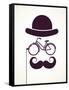 Gentlemen With Bicycle Eyeglass - Vintage Style Poster-Marish-Framed Stretched Canvas