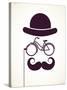 Gentlemen With Bicycle Eyeglass - Vintage Style Poster-Marish-Stretched Canvas