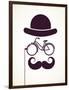 Gentlemen With Bicycle Eyeglass - Vintage Style Poster-Marish-Framed Art Print