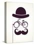 Gentlemen With Bicycle Eyeglass - Vintage Style Poster-Marish-Stretched Canvas