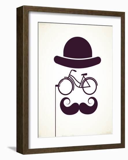 Gentlemen With Bicycle Eyeglass - Vintage Style Poster-Marish-Framed Art Print