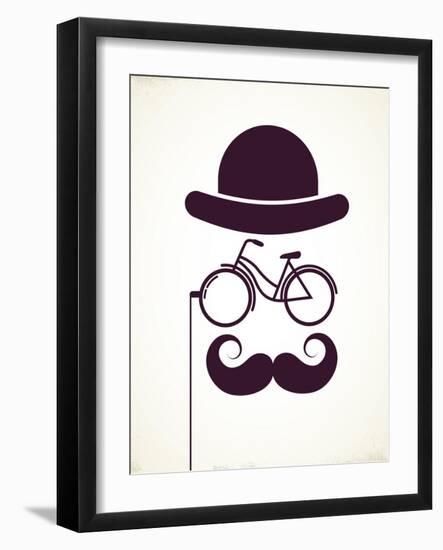 Gentlemen With Bicycle Eyeglass - Vintage Style Poster-Marish-Framed Art Print