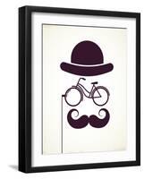 Gentlemen With Bicycle Eyeglass - Vintage Style Poster-Marish-Framed Art Print