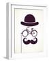 Gentlemen With Bicycle Eyeglass - Vintage Style Poster-Marish-Framed Art Print