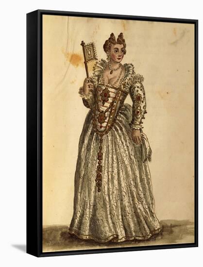 Gentlewoman in Evening Dress-Jan van Grevenbroeck-Framed Stretched Canvas