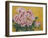 Gently Pink Peony Flower on a Gold Background-mossolainen nikolai-Framed Art Print