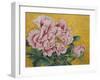 Gently Pink Peony Flower on a Gold Background-mossolainen nikolai-Framed Art Print