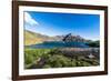 Gentoo penguin colony in the bay of Godthul, South Georgia, Antarctica, Polar Regions-Michael Runkel-Framed Photographic Print