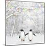 Gentoo Penguin in Winter Woodland with Snow-null-Mounted Photographic Print