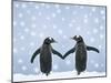 Gentoo Penguin Pair 'Holding Hands' in the Snow-null-Mounted Photographic Print