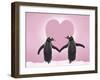 Gentoo Penguin Pair 'Holding Hands' in the Snow-null-Framed Photographic Print