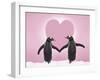 Gentoo Penguin Pair 'Holding Hands' in the Snow-null-Framed Photographic Print