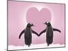 Gentoo Penguin Pair 'Holding Hands' in the Snow-null-Mounted Photographic Print