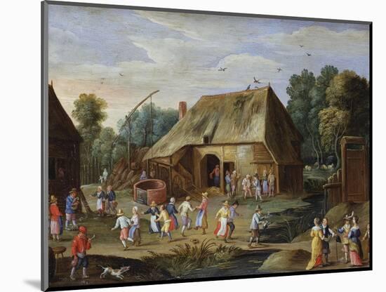 Gentry at a Peasant Dance in a Farmyard-Jan van Kessel-Mounted Giclee Print