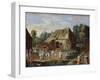 Gentry at a Peasant Dance in a Farmyard-Jan van Kessel-Framed Giclee Print