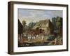 Gentry at a Peasant Dance in a Farmyard-Jan van Kessel the Elder-Framed Giclee Print