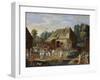 Gentry at a Peasant Dance in a Farmyard-Jan van Kessel the Elder-Framed Giclee Print