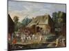 Gentry at a Peasant Dance in a Farmyard-Jan van Kessel the Elder-Mounted Giclee Print