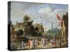 Gentry at a Village Kermesse-Jan van Kessel the Elder-Stretched Canvas