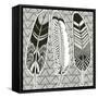 Geo Feathers I Zentangle-Sara Zieve Miller-Framed Stretched Canvas