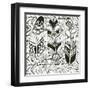 Geo Feathers II Zentangle-Sara Zieve Miller-Framed Art Print