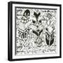 Geo Feathers II Zentangle-Sara Zieve Miller-Framed Art Print