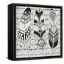 Geo Feathers II Zentangle-Sara Zieve Miller-Framed Stretched Canvas