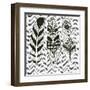 Geo Feathers IV Zentangle-Sara Zieve Miller-Framed Art Print