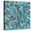 Geo Feathers Turquoise Blue-Sharon Turner-Stretched Canvas