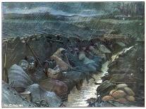 Making Your Way Along a Trench at Night Ankle Deep in Water with Snow-Covered Mud-Geo Michel-Art Print