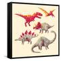 Geo Saurs-Michael Buxton-Framed Stretched Canvas