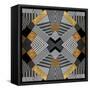 Geo Stripes in Gold & Black I-Lanie Loreth-Framed Stretched Canvas