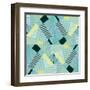 Geo Stripes in Pale Teal-Lanie Loreth-Framed Art Print