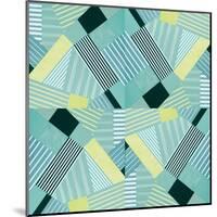 Geo Stripes in Pale Teal-Lanie Loreth-Mounted Art Print