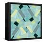 Geo Stripes in Pale Teal-Lanie Loreth-Framed Stretched Canvas