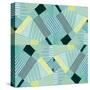 Geo Stripes in Pale Teal-Lanie Loreth-Stretched Canvas