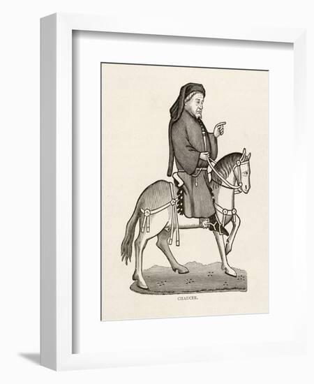 Geoffrey Chaucer English Poet as a Canterbury Pilgrim-null-Framed Art Print